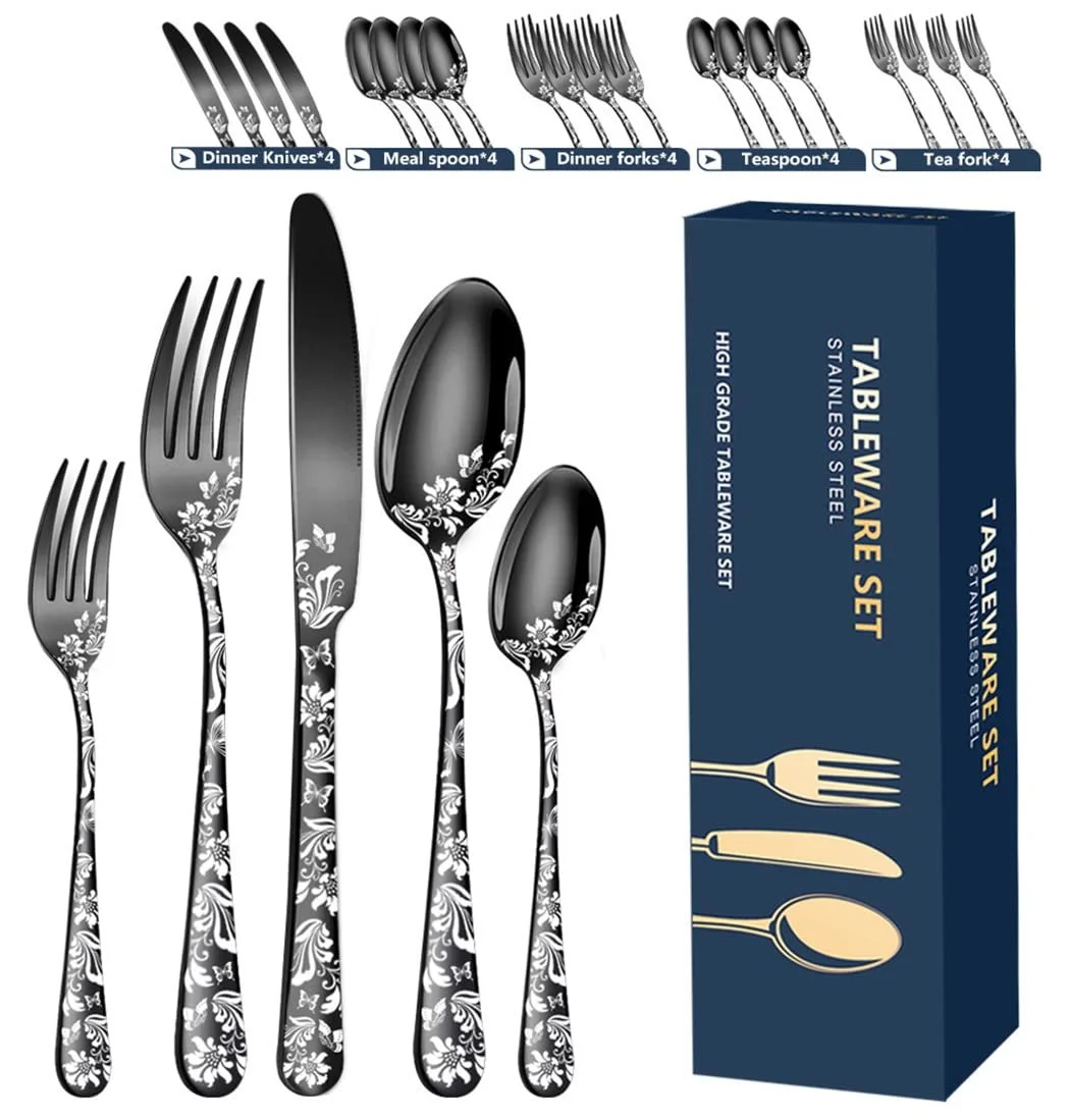 Набір столових приборів XIAOYU, 20 предметів, з нержавіючої сталі на 4 персони, фото №4 Набір столових приборів XIAOYU, 20 предметів, з нержавіючої сталі на 4 персони, фото №4