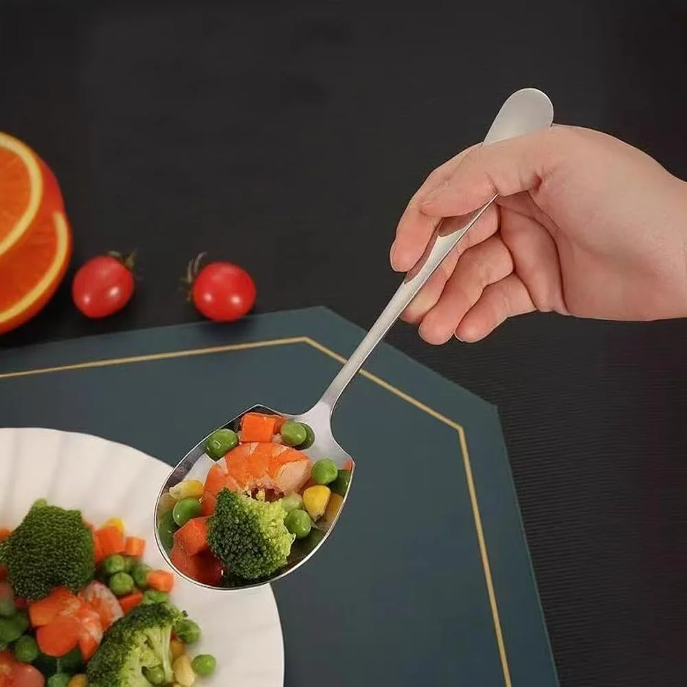 Ложка для сервірування 3 шт. з полірованої нержавіючої сталі велика 24 x 6.4 см, фото №5