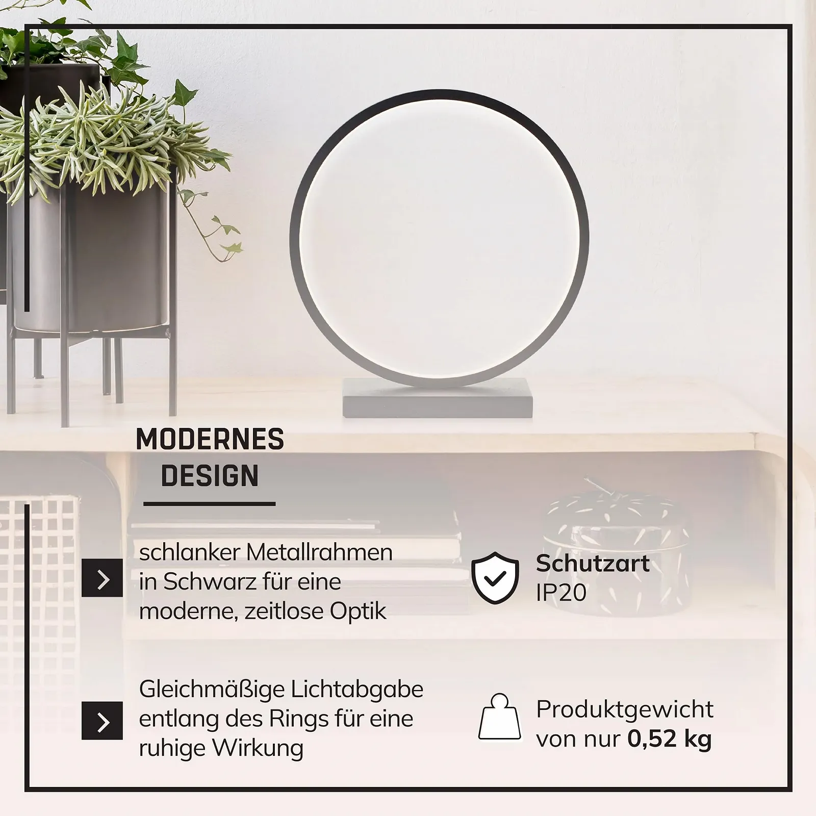 Настольная лампа Lightbox Modern LED лента 28x9x26 см 8 Вт 850 лм 3000 К алюминий черная, фото №3