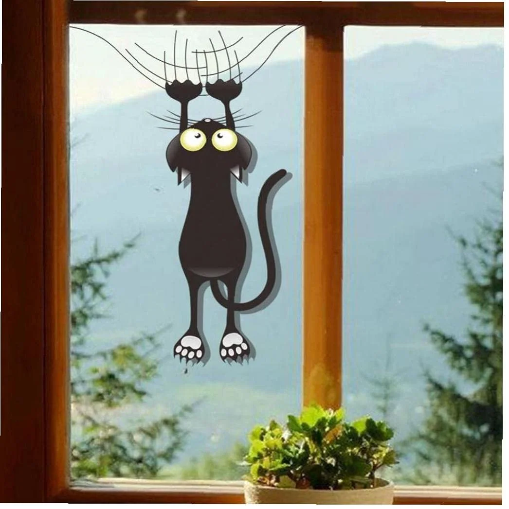 Наклейки на стіну Black Cat DIY самоклеючі Чорні, фото №5