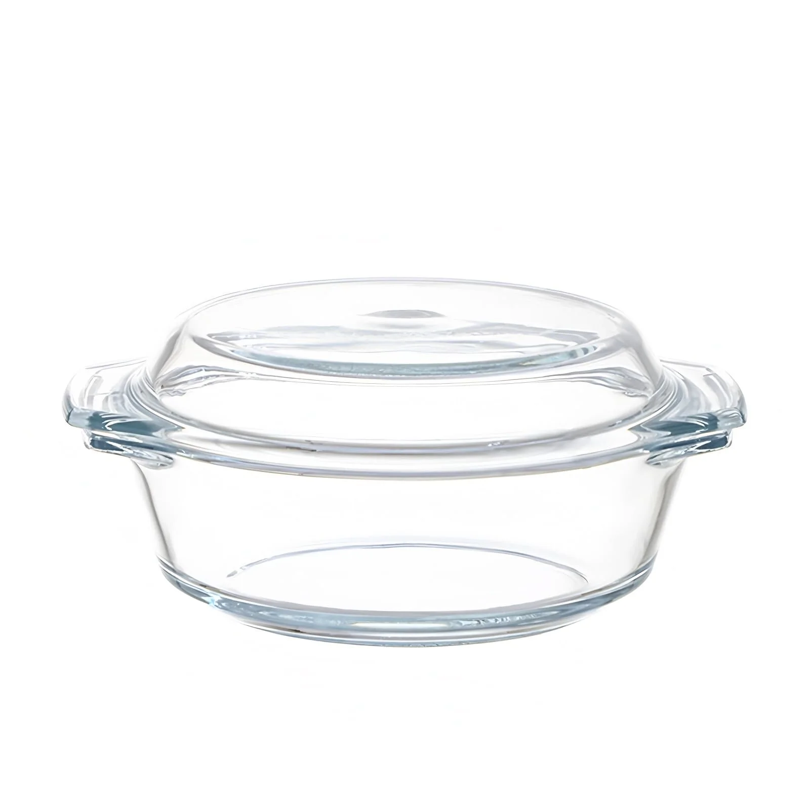 Форма для запікання скляна Кругла з кришкою 25.7 см 2000 мл, фото №1