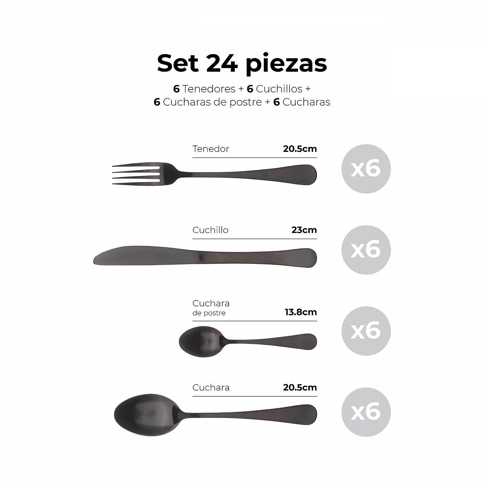 Набор столовых приборов BERGNER Munich 24 предмета Нержавеющая сталь 18/10 Черный матовый, фото №2 Набор столовых приборов BERGNER Munich 24 предмета Нержавеющая сталь 18/10 Черный матовый, фото №2