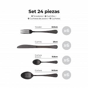 Набор столовых приборов BERGNER Munich 24 предмета Нержавеющая сталь 18/10 Черный матовый цена на synthetic.ua - Фото 1 Набор столовых приборов BERGNER Munich 24 предмета Нержавеющая сталь 18/10 Черный матовый synthetic.ua - Фото 1