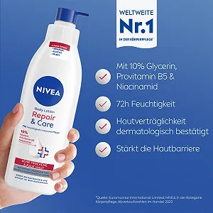 Лосьон для тела NIVEA Repair & Care для очень сухой кожи с глицерином, ниацинамидом и провитамином B5 250 мл synthetic.ua - Фото 1