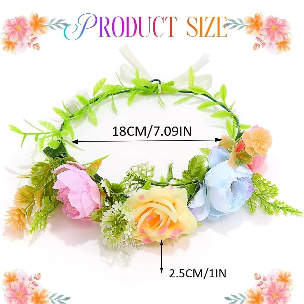 Вінок для волосся зі світними квітами LED, фото №6