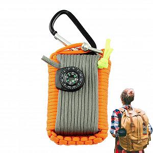 Набір для виживання Camping, інструмент для виживання Outdoor, в сумки входять струнна пилка, паракорд, голка, голка для повернення, свисток, смолоскип, пряжка для походів, сумка для зберігання тощо - Фото 1