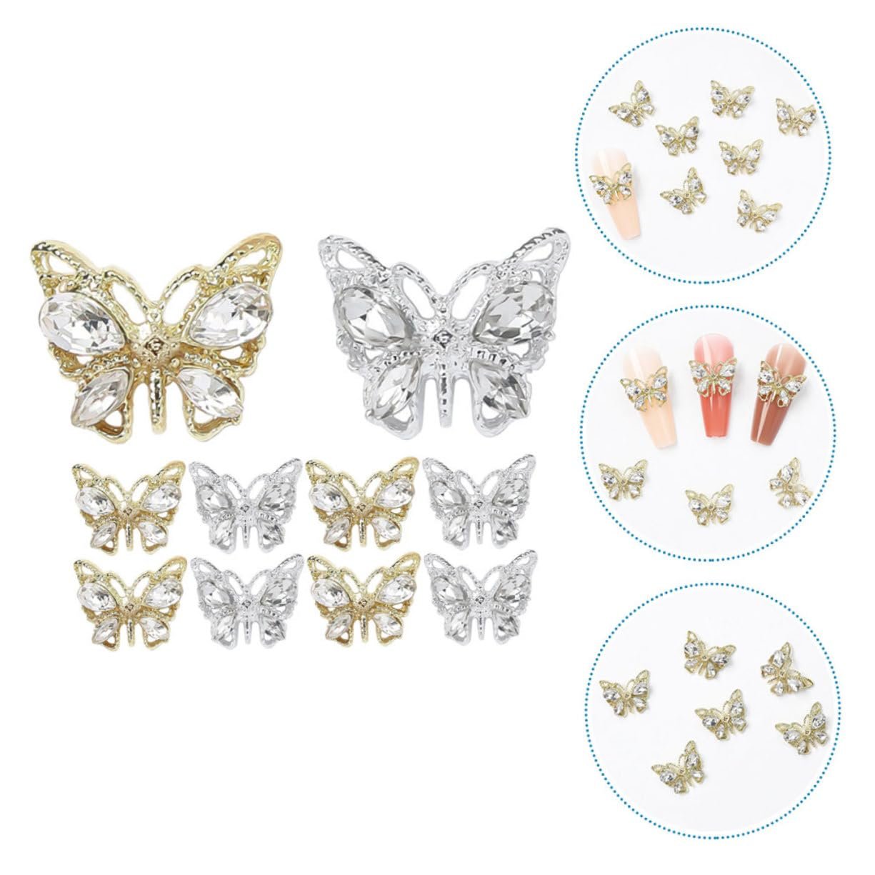 Украшения для ногтей Бабочка, 10 шт., фото №8