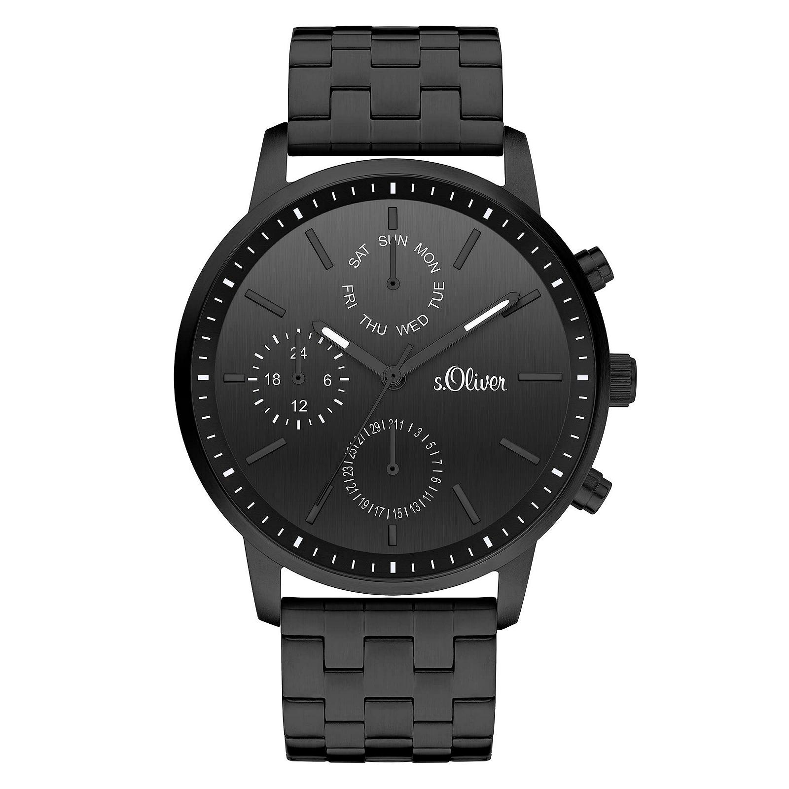 Женские часы s.Oliver Аналоговый Кварц Нержавеющая сталь черный, фото №1