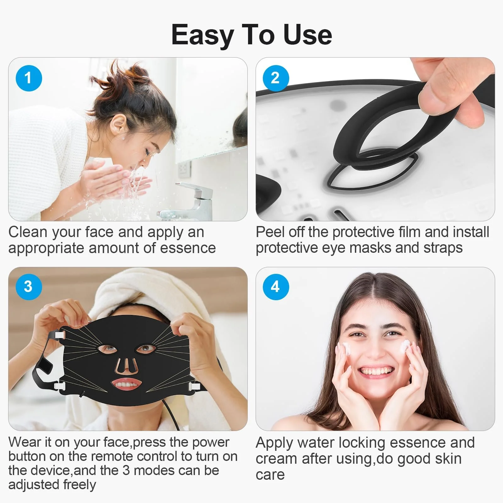 LED Маска для лица 7 цветов, Маска с красным светом, Маска для омоложения кожи лица, фото №7