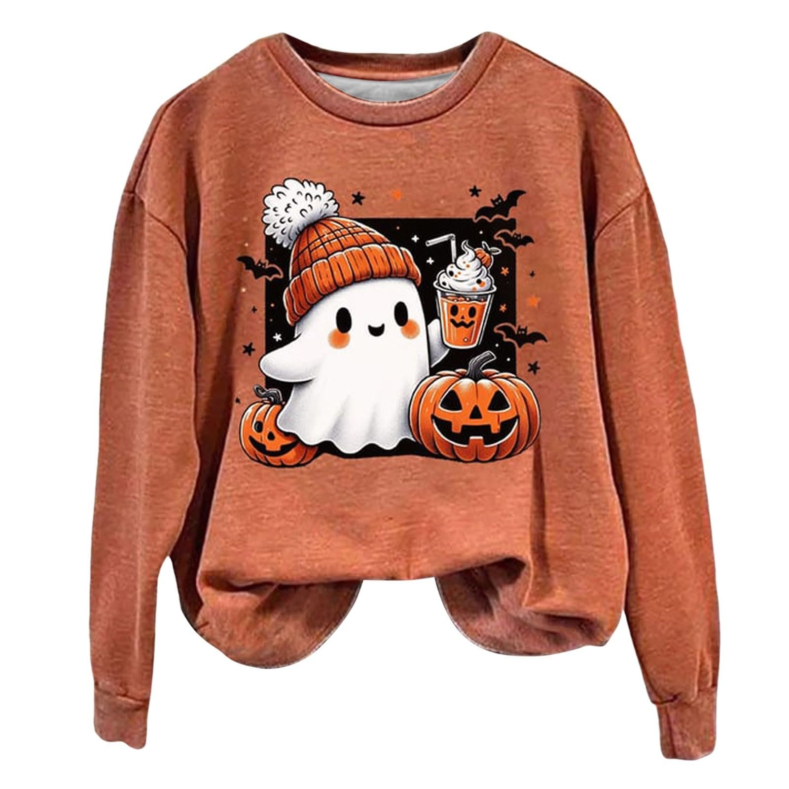 Женский Свитшот Generisch с круглым вырезом, милый принт на Хэллоуин 2025, фото №2