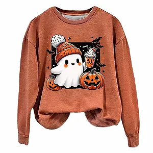 Женский Свитшот Generisch с круглым вырезом, милый принт на Хэллоуин 2025 synthetic.ua - Фото 1