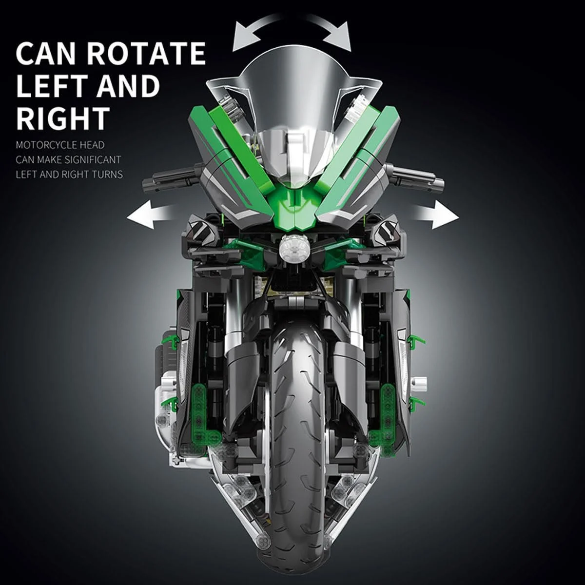 Конструктор Мотоцикл Technik Kawasaki H2 SX SE, 2088 деталей, масштаб 1:5, технологичный супермотоцикл, игрушка для конструирования гоночного мотоцикла, подарок для взрослых и подростков, фото №5