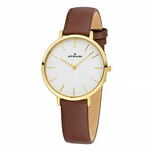 Женские часы ATRIUM Classic A28-203 Золотой, сталь, кожаный ремешок - Фото 1