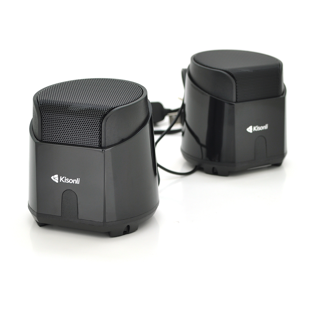 Колонки 2.0 Kisonli K500 для ПК і ноутбука USB 3.5mm, 2x3.5W, 20Hz 20KHz Black BOX Q50, фото №1