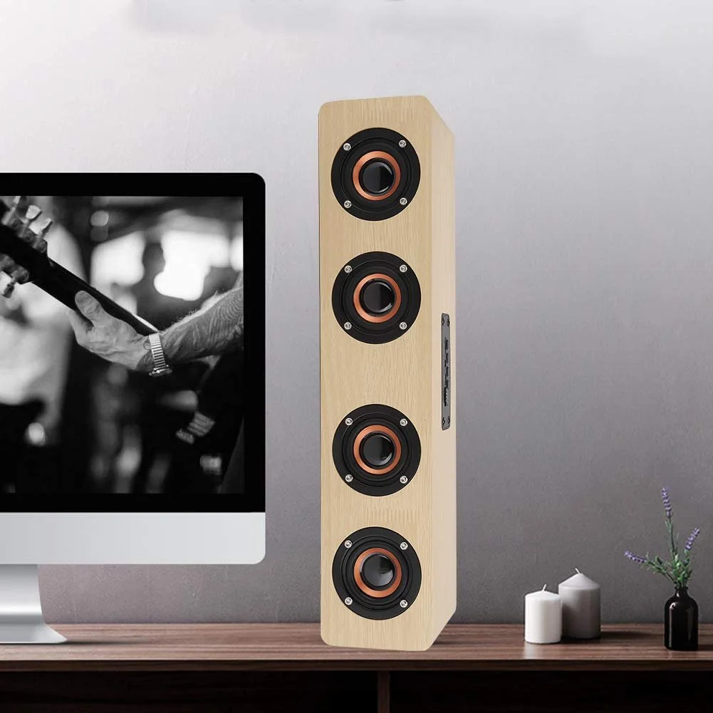 Дерев'яний Bluetooth Динамік 12 Вт Звукова панель 4 Басових Сабвуфера, фото №5