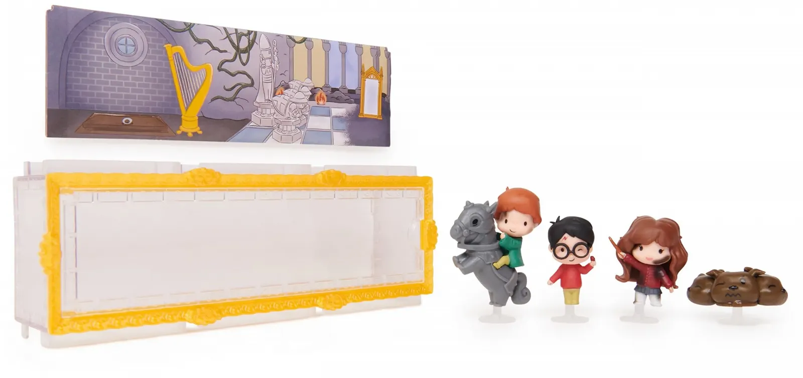 Подарунковий набір колекційних фігурок Wizarding World Harry Potter Micro Magical Moments Harry Potter, Ron Weasley, Hermione Granger, Fluffy Dog With Display Box, фото №9