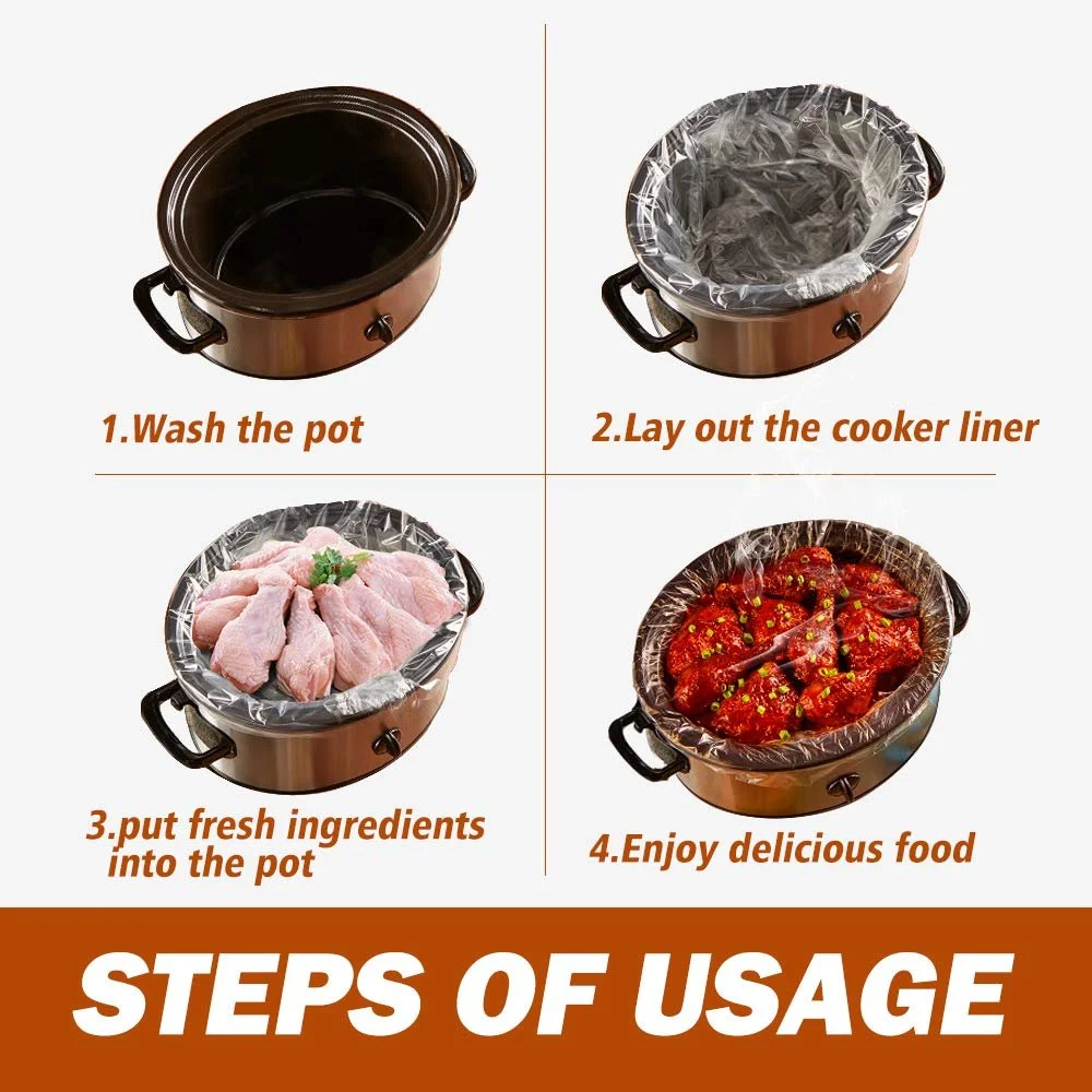 Лінери для повільноварки WRAPOK Кухонні одноразові пакети BPA Free Овальна або кругла каструля Великий розмір 13 x 21 дюйм 3-8.5 кварт 3 пакети (30 пакетів загалом), фото №7