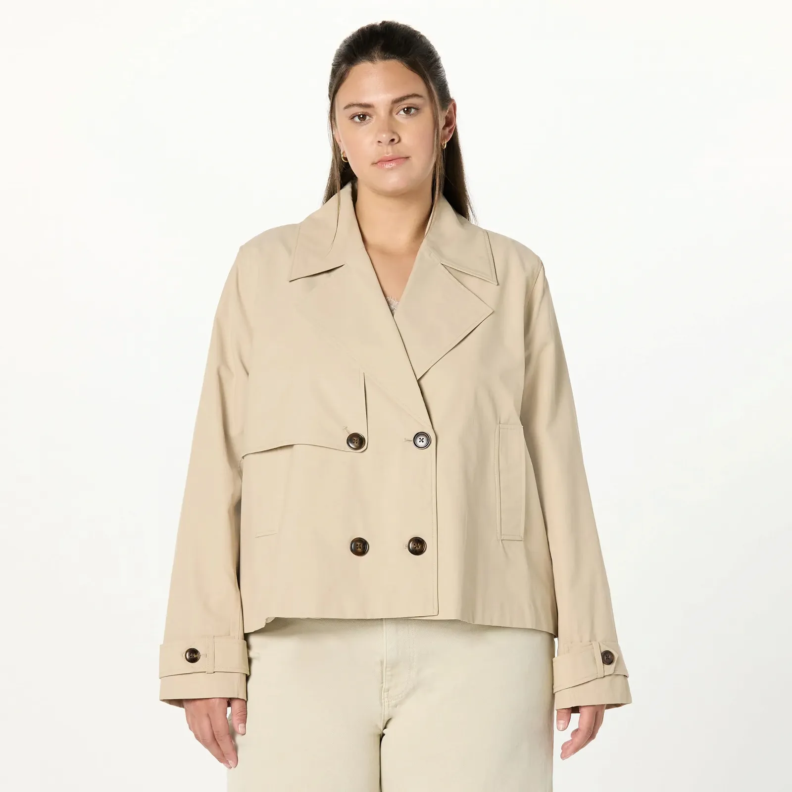 Тренч The Drop Mara Укорочений, фото №5