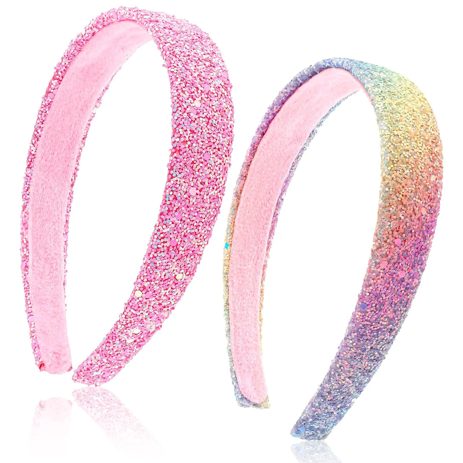 Обруч Блискітки для волосся 2 шт Райдужний, фото №1