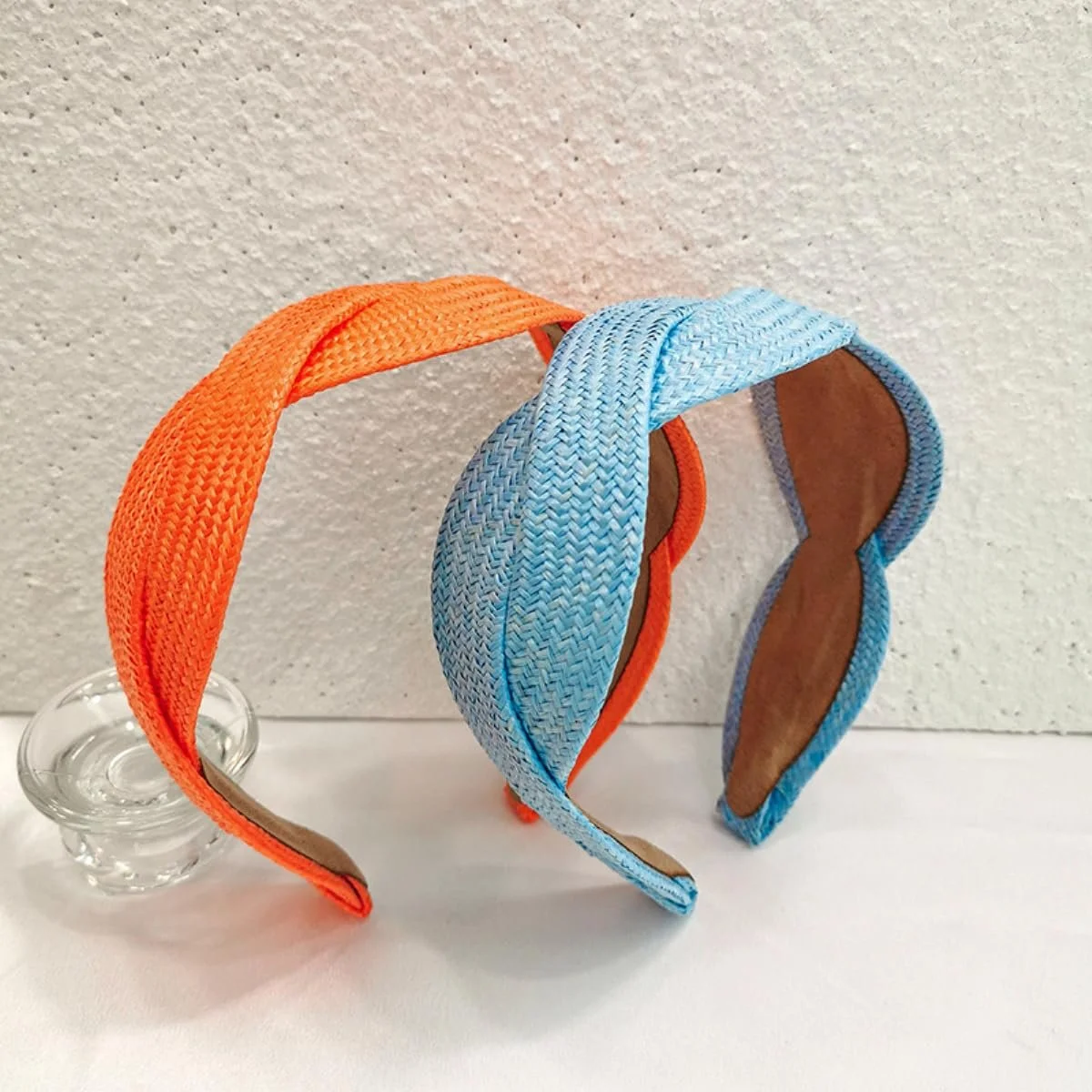 Обруч на голову Широка Модна Солом'яна Бежева, фото №5