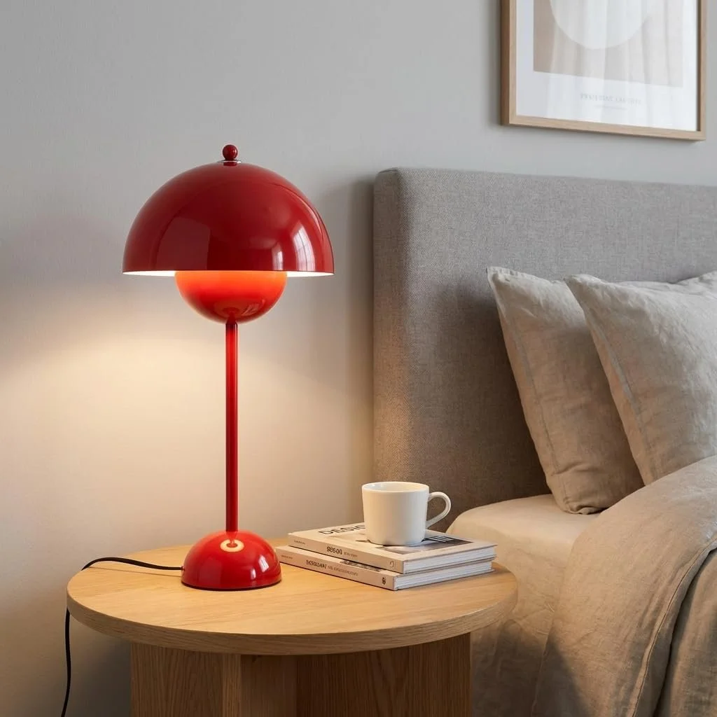 Настільна лампа Barcelona LED Металева ретро дизайн E27 Червоний, фото №2