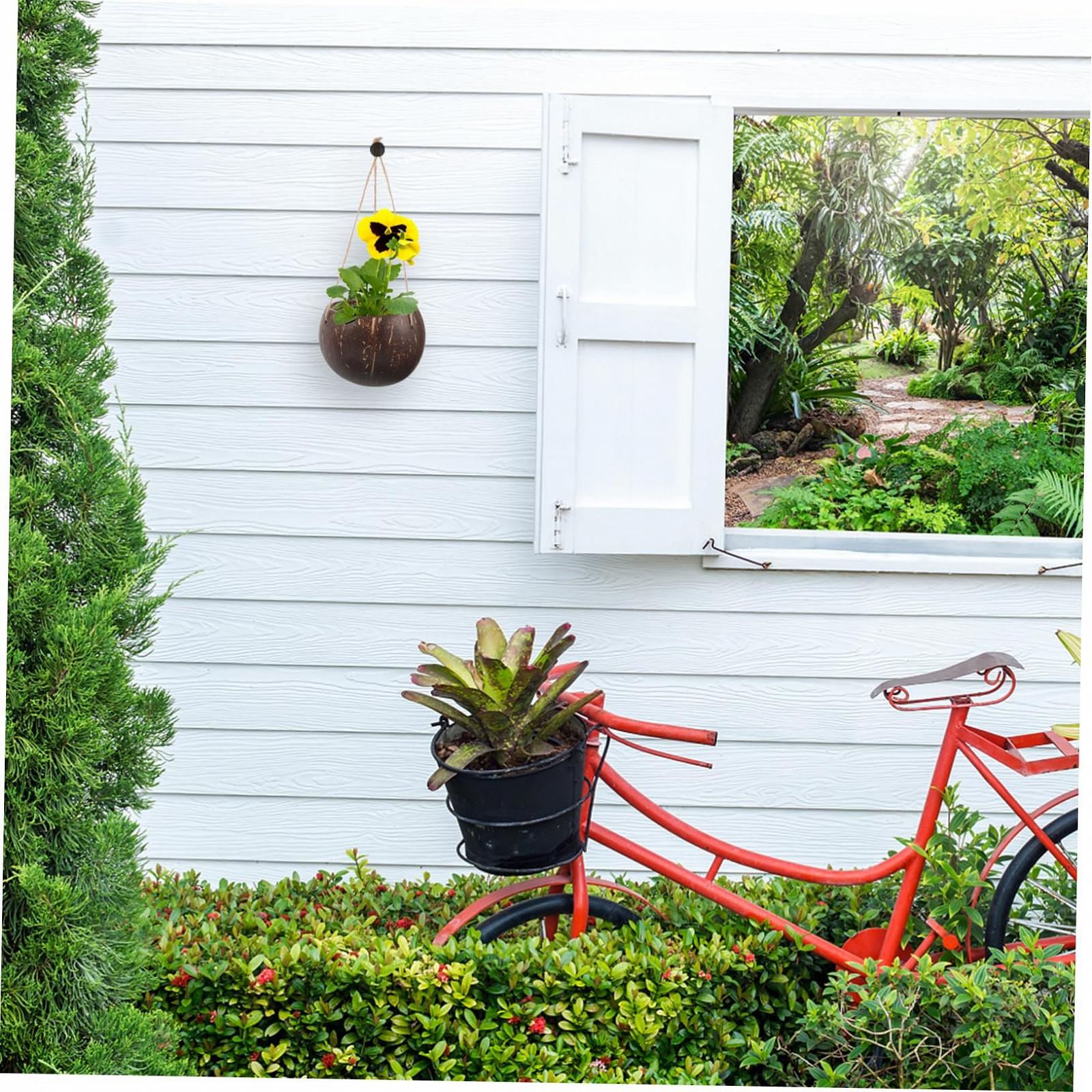 Підвісний квітковий горщик Supvox з кокосової шкаралупи, фото №5