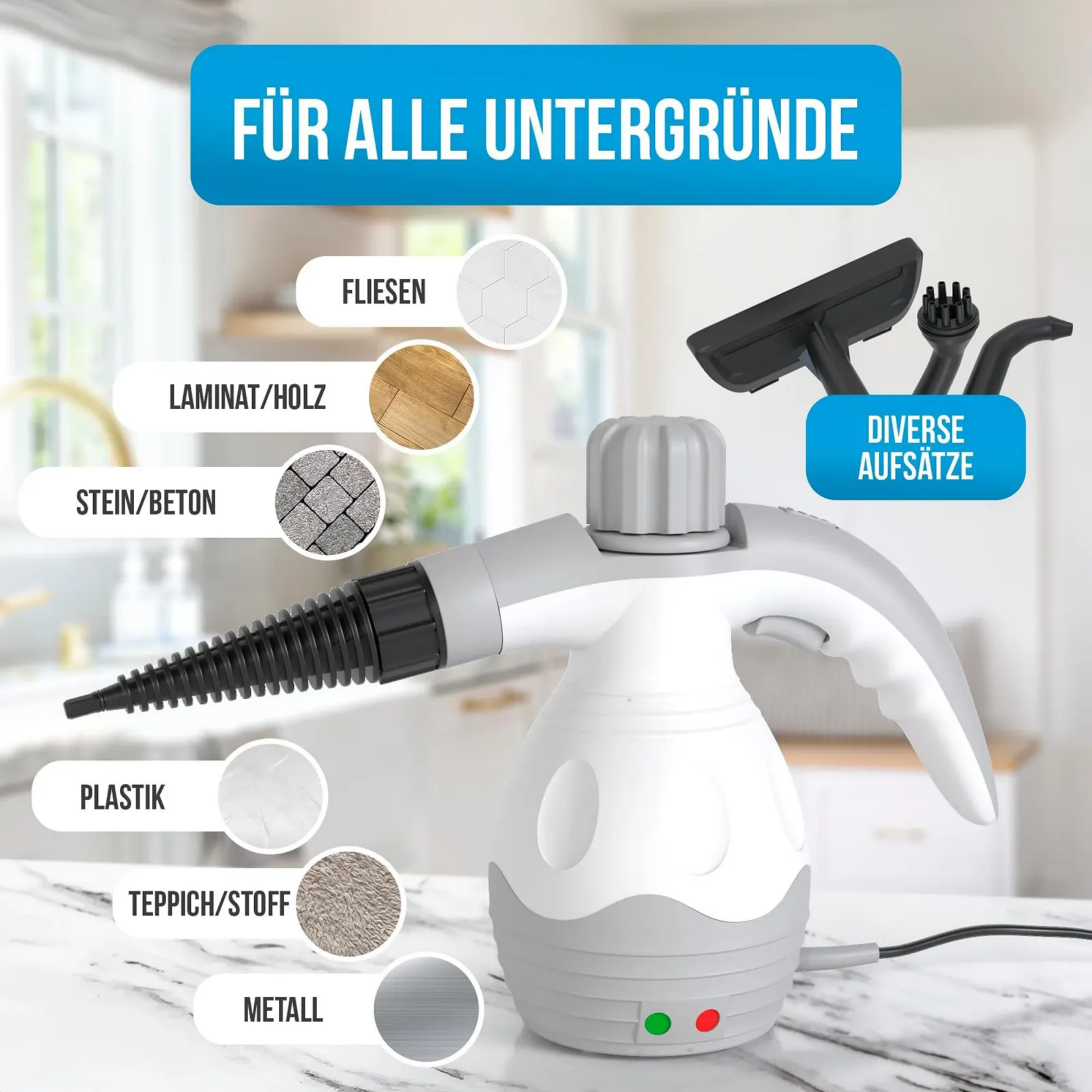 Пароочисник Strex 1200 W 4 бар портативний All-in-One, фото №3