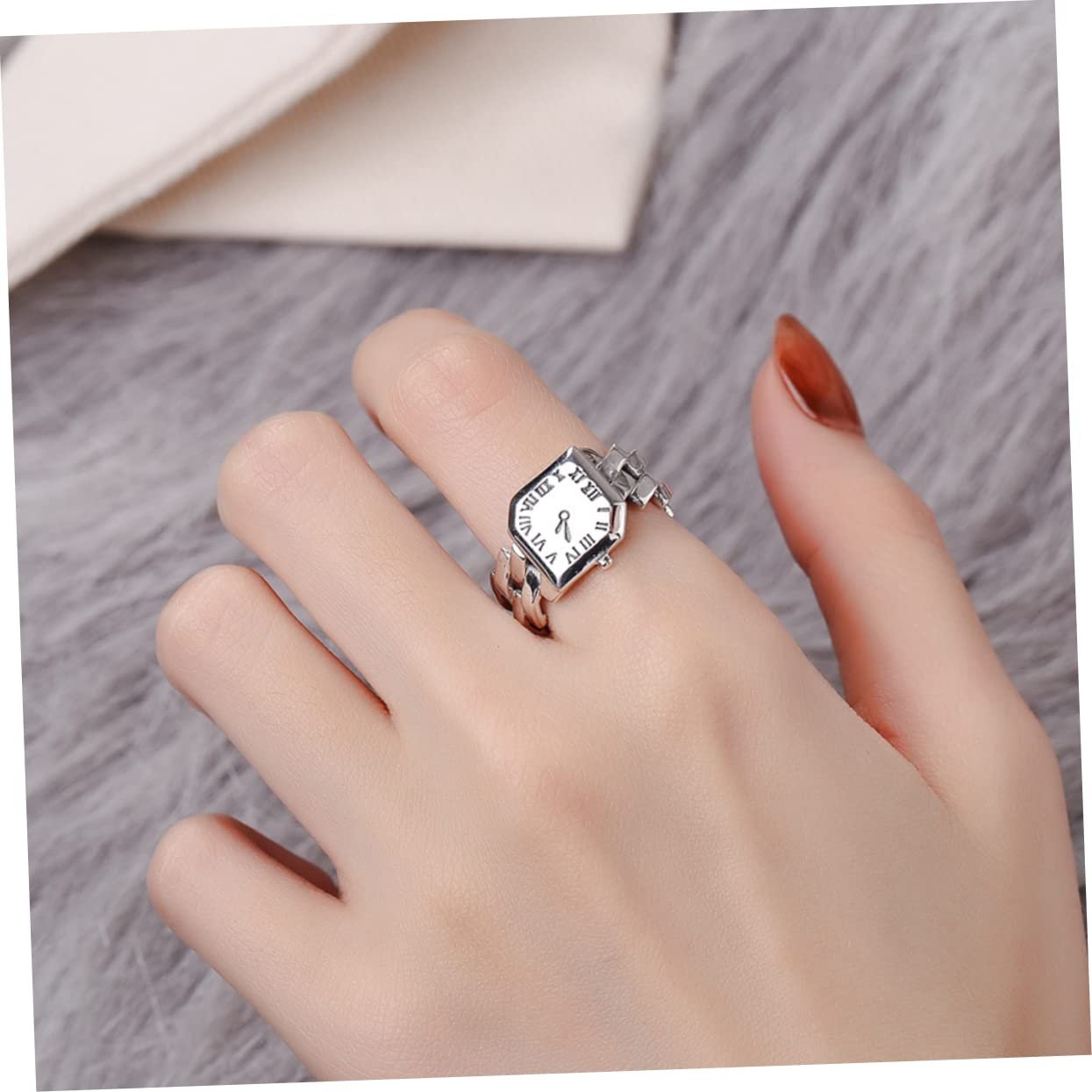 Кольцо-часы PartyKindom Серебристый, фото №6