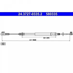 Трос стоянкового гальма ATE 24.3727-0335.2 для CITROËN передній - Фото 1