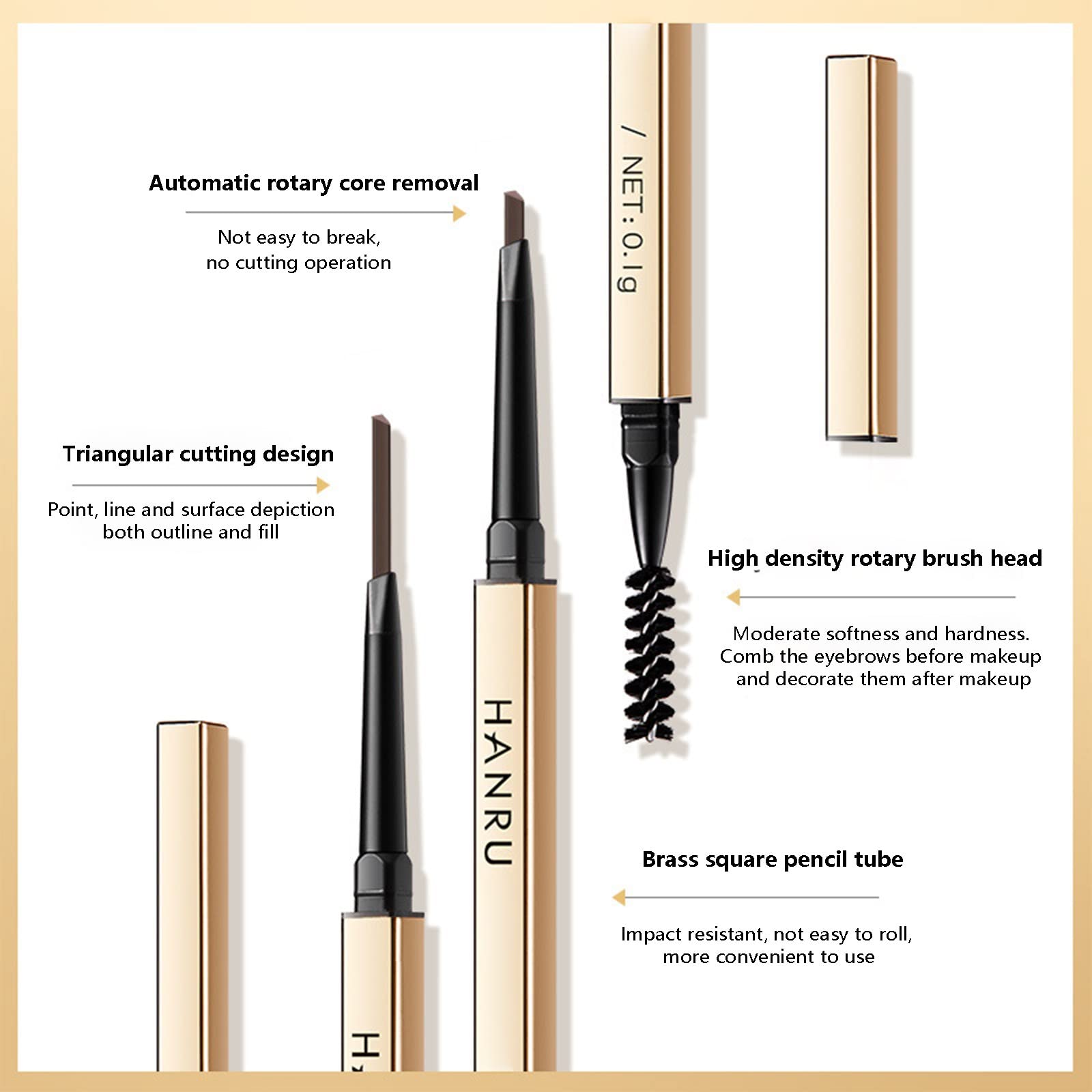 Штамп для бровей Ultra Fine водостойкий, устойчивый к поту, не выцветает, не размазывается, натуральный туман (D, один размер), фото №3