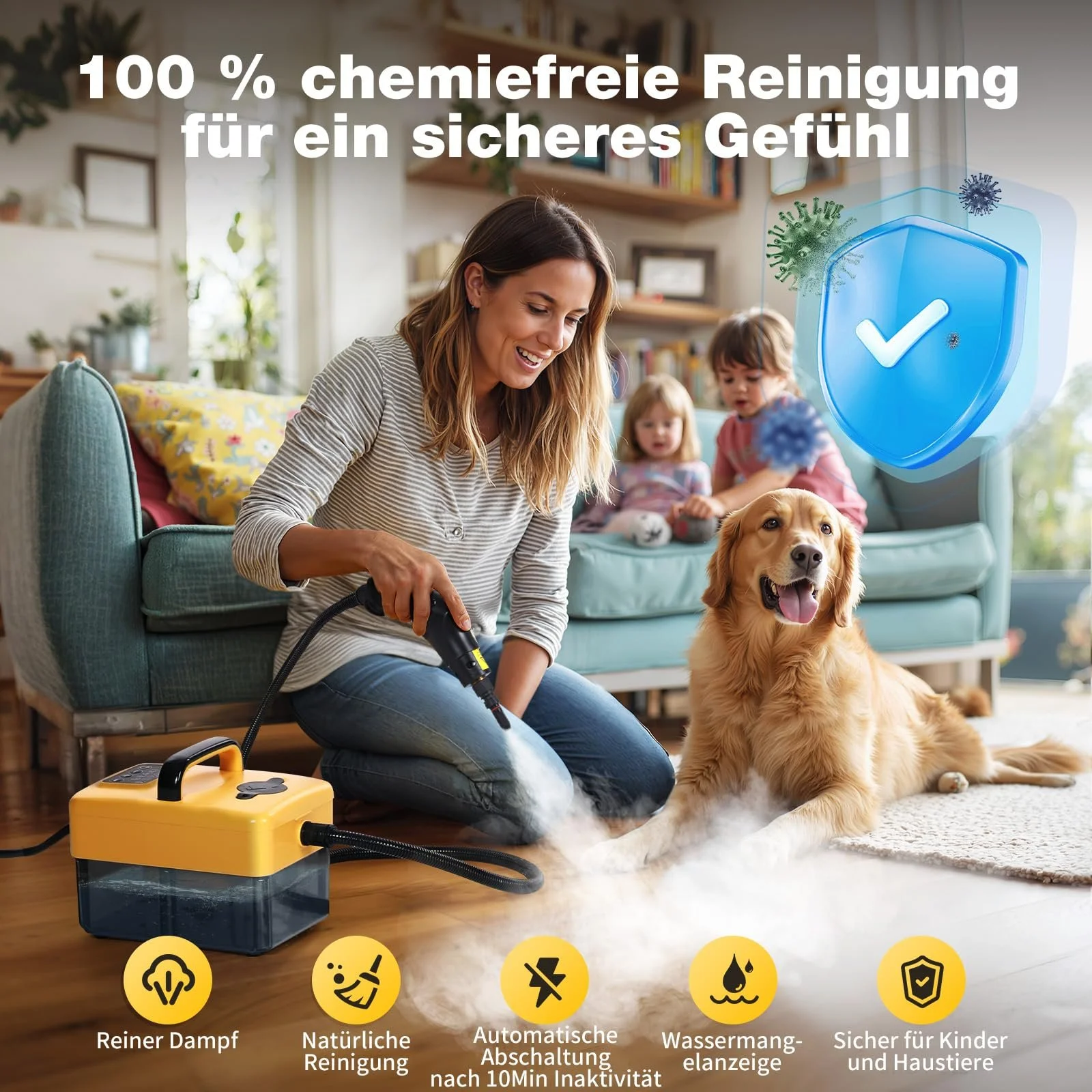 Пароочисник ручний 1950W 3.5Bar 1.6 л 6 ступенів очищення, фото №6 Пароочисник ручний 1950W 3.5Bar 1.6 л 6 ступенів очищення, фото №6