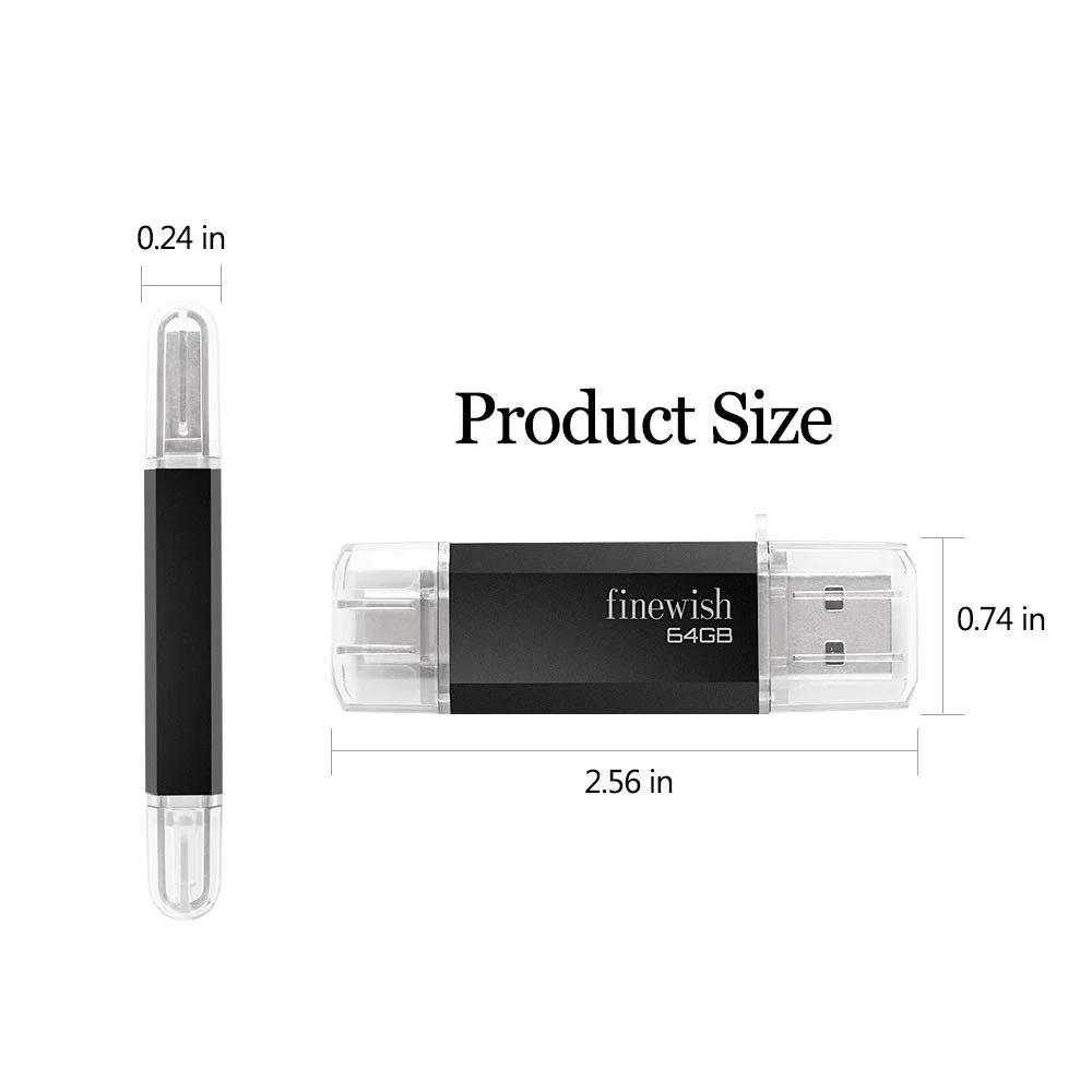 USB-накопичувач Type C 64 ГБ 2 в 1 OTG Black, фото №6