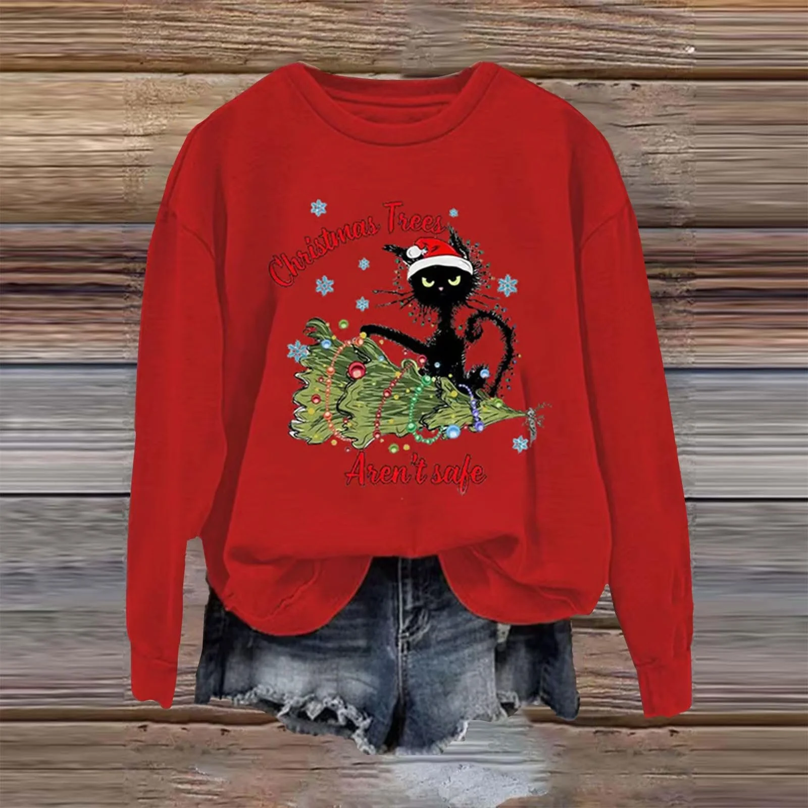 Женский Праздничный Свитшот HUIFUAO С Рождественским Принтом, фото №3 Женский Праздничный Свитшот HUIFUAO С Рождественским Принтом, фото №3