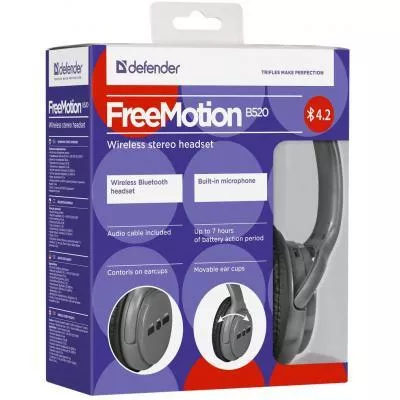 Наушники Defender FreeMotion B520 Bluetooth Grey (63520), фото №3