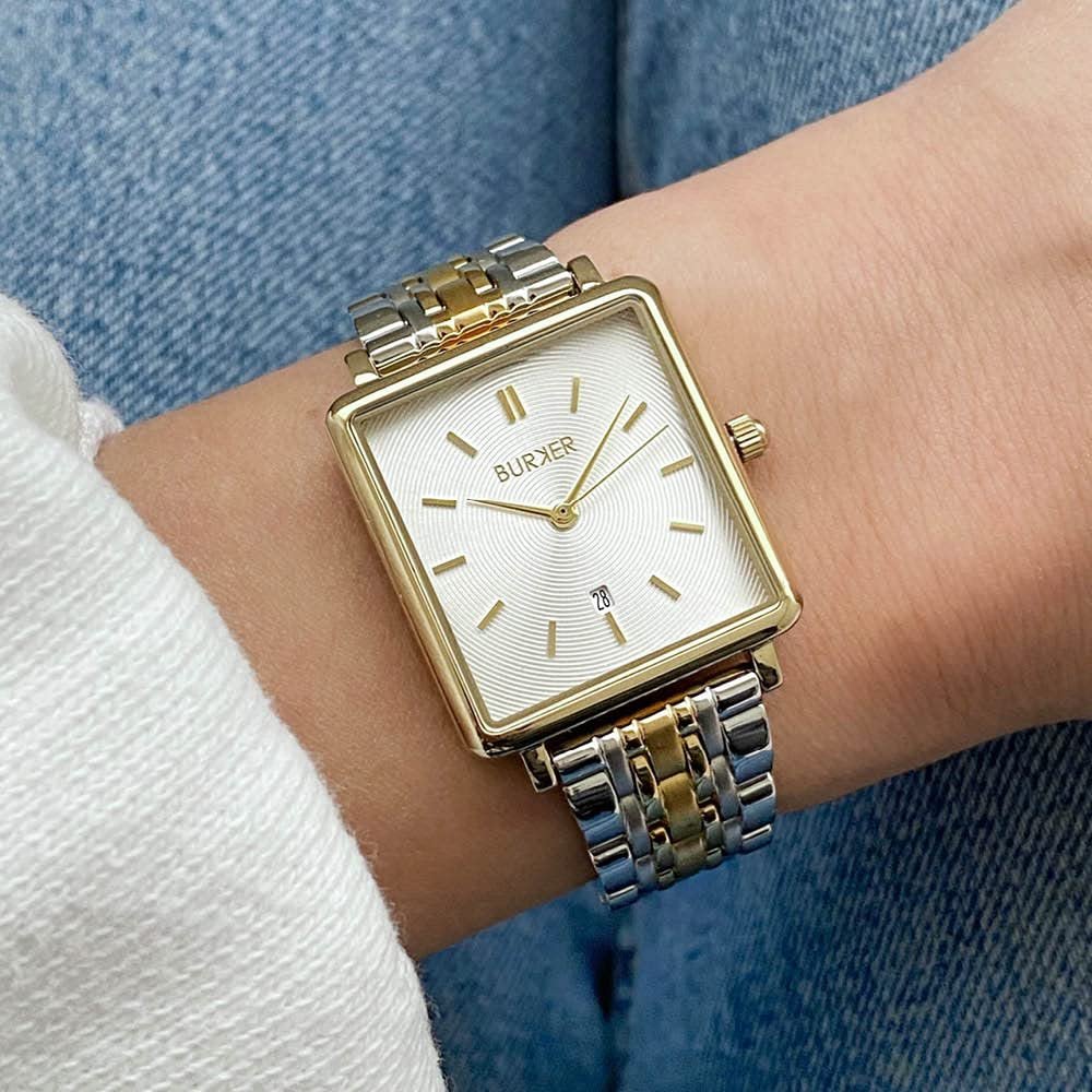 Женские часы Квадратные BURKER Daisy Аналоговые Кварцевые 28 мм Золотой, Серебряный, Браслет, фото №6 Женские часы Квадратные BURKER Daisy Аналоговые Кварцевые 28 мм Золотой, Серебряный, Браслет, фото №6