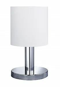 Настільна лампа 52701 з тканинним абажуром Хром/Біла - Фото 1