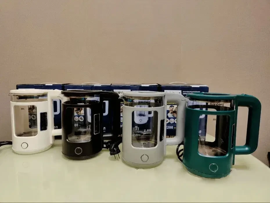 Дисковый прозрачный электрочайник Rainberg RB-2220 Стеклянный электрический чайник с подсветкой 2200W, фото №2 Дисковый прозрачный электрочайник Rainberg RB-2220 Стеклянный электрический чайник с подсветкой 2200W, фото №2