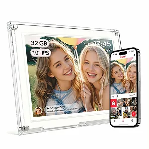 Цифровая фоторамка 10.1 дюйма WiFi Slim Acrylic Design 32GB IPS Touch HD - Фото 1
