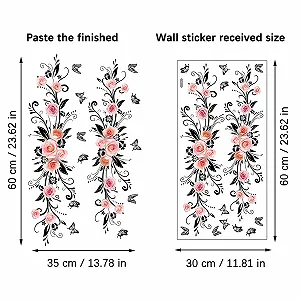 Наклейка на стіну Black Flowers Rose Butterfly 60 x 15 см 2 шт. synthetic.ua - Фото 1