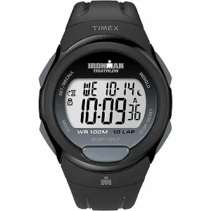 Унисекс часы Timex Ironman T5K608SU Кварцевые Спортивные Полноразмерные Черный циферблат Черный ремешок из полимера - Фото 1