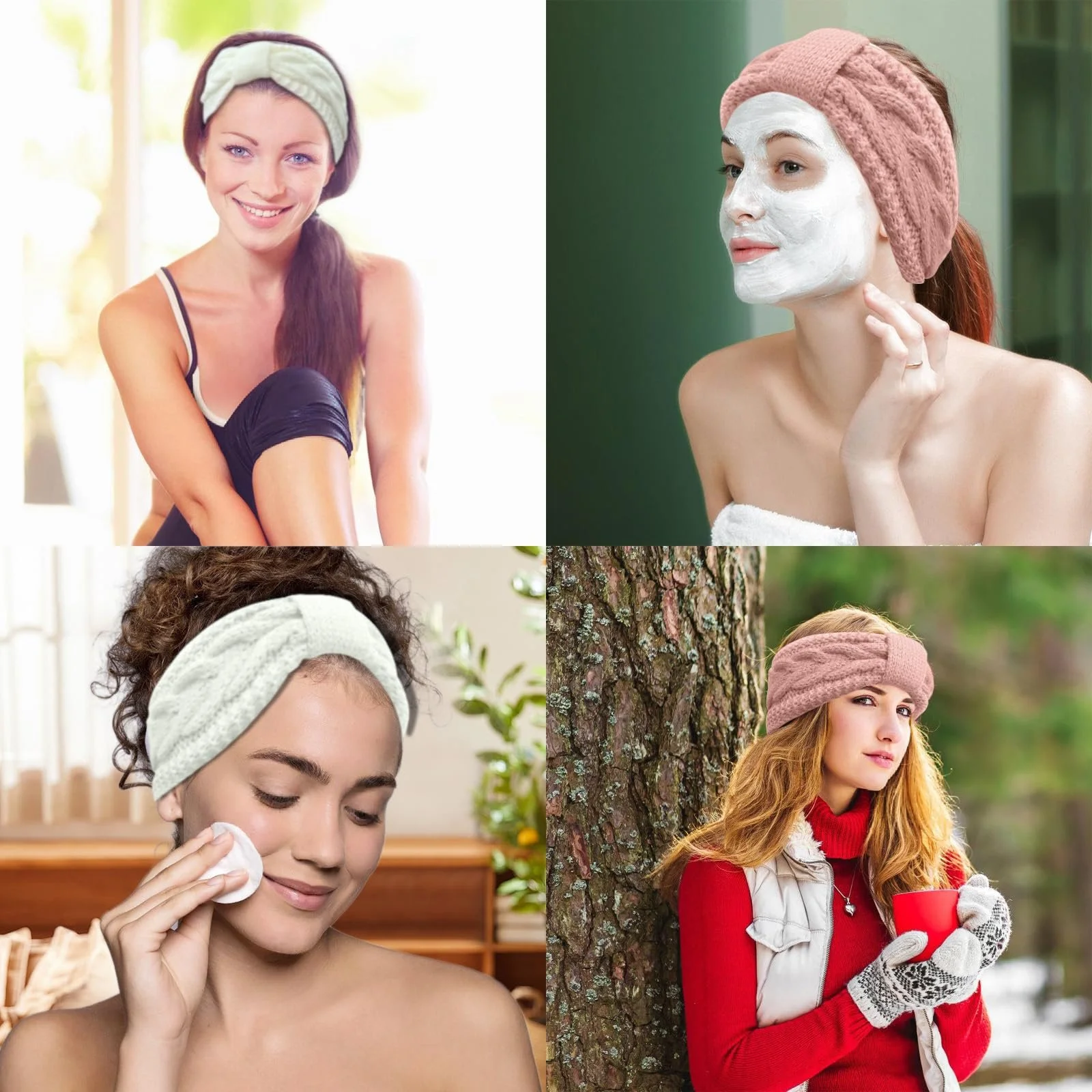 В'язана пов'язка на голову для жінок (2 шт. в упаковці), фото №7