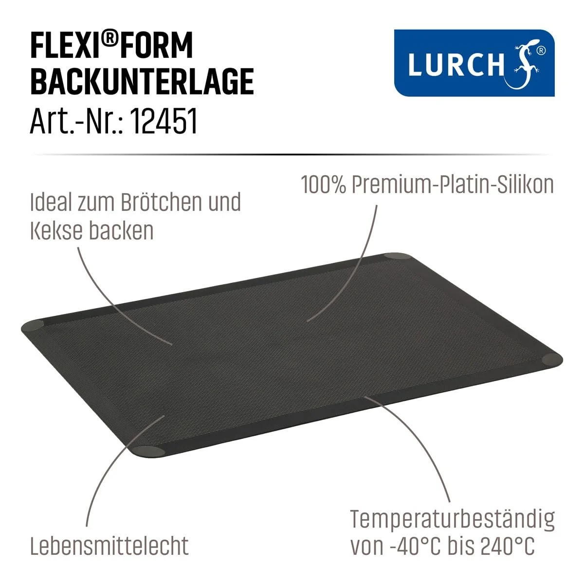 Килимок для випікання Lurch Flexiform 30 x 40 см Чорний, фото №7 Килимок для випікання Lurch Flexiform 30 x 40 см Чорний, фото №7