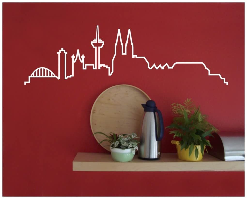 Наклейка на стіну Samunshi Cologne Skyline Silhouette 100 x 29 см Чорна, фото №3 Наклейка на стіну Samunshi Cologne Skyline Silhouette 100 x 29 см Чорна, фото №3