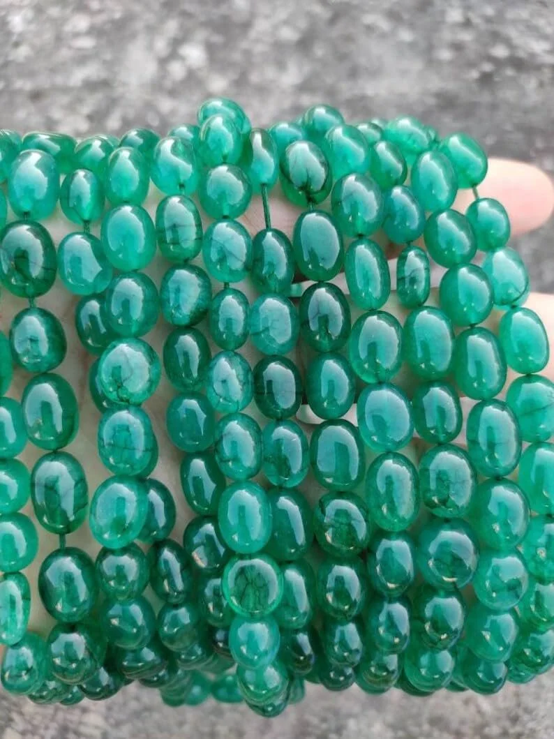 Круглые граненые бусины Кварц Изумруд AAA 7 x 9 - 9 x 11 мм Зеленый, фото №3