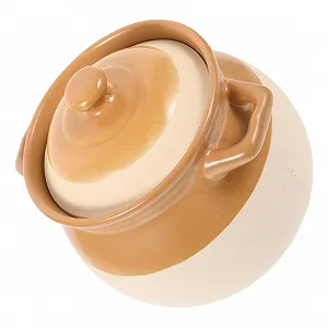 Керамическая кастрюля GLEAVI для пасты, супа и курицы с гладкой поверхностью и двойными ручками - Фото 1