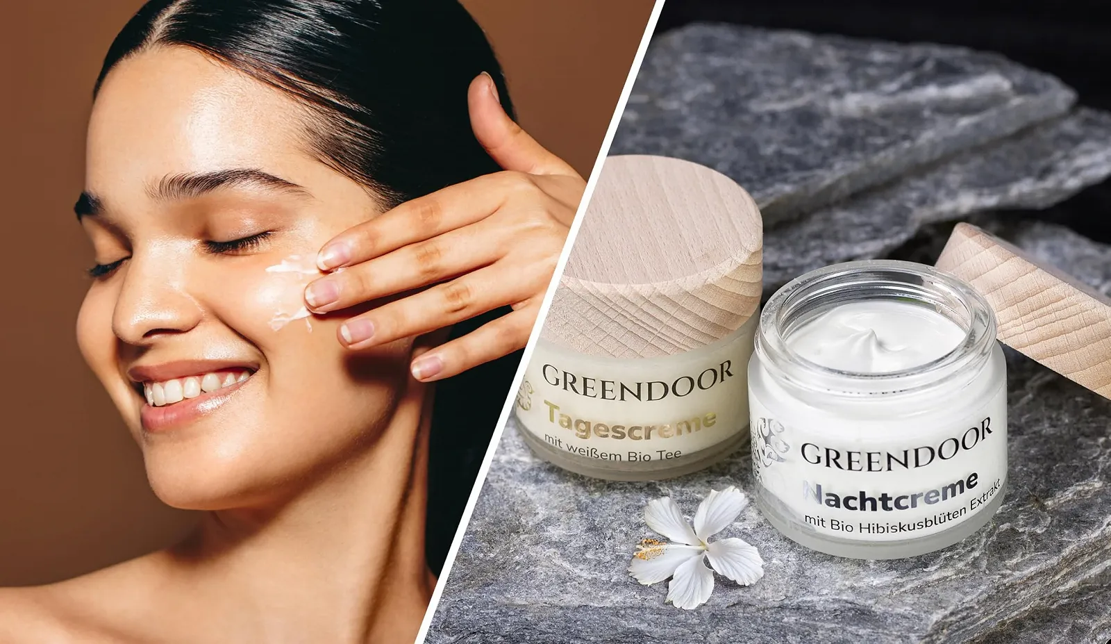 Набір кремів для обличчя GREENDOOR Naturkosmetik Денний з білим чаєм + Нічний з гібіскусом 2 x 50 мл, фото №3