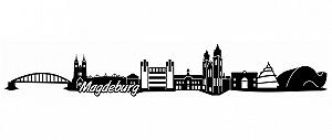 Наклейка на стіну Samunshi Skyline Magdeburg 120 x 20 см Чорний - Фото 1
