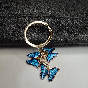 Металлический брелок Голубые бабочки synthetic.ua - Фото 1