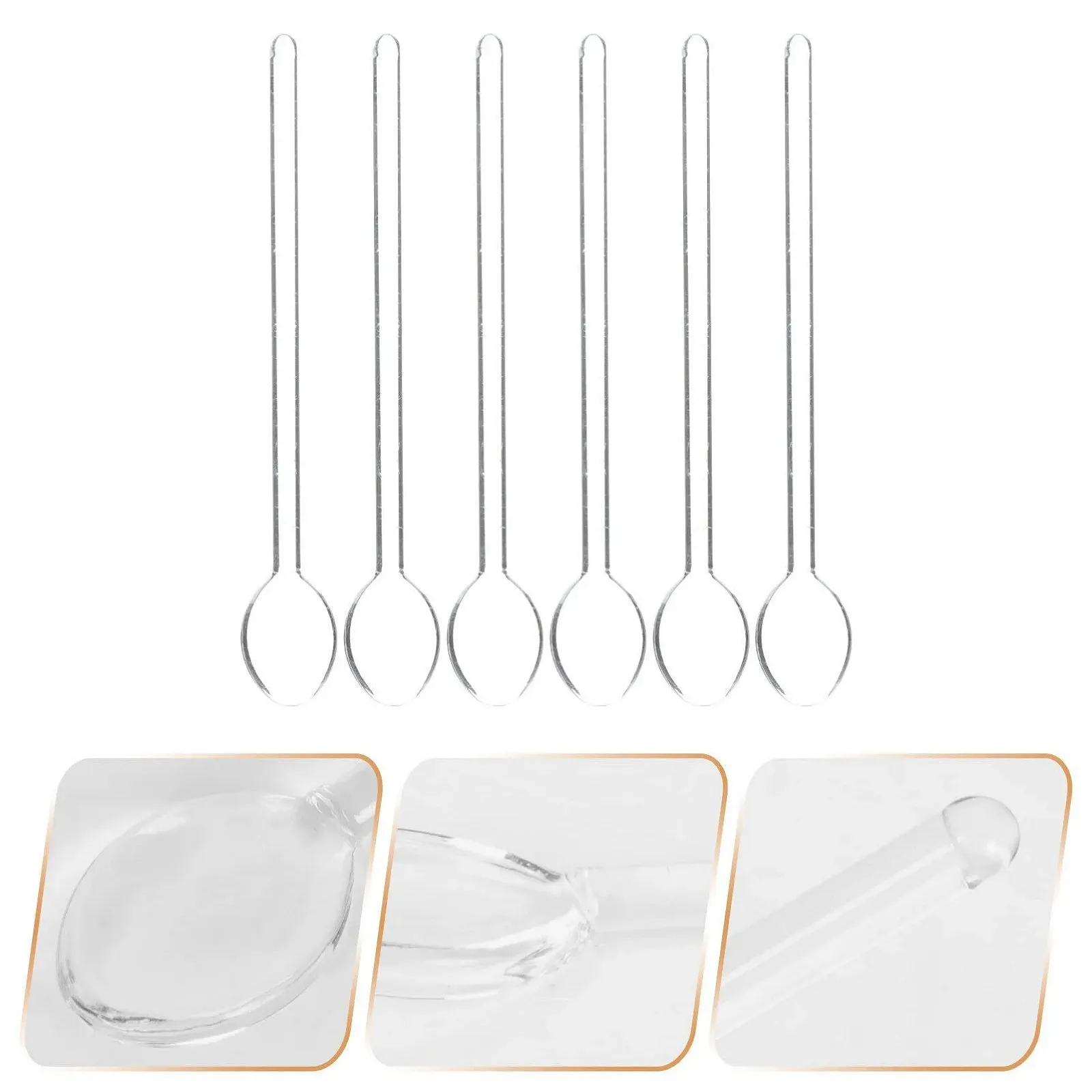 Ложка Скляна Прозора UPKOCH, набір 6 штук, фото №8