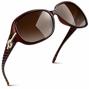 Поляризованные солнцезащитные очки женские большие большого размера элегантные классические винтажные Sunier со 100% защитой UV400 - Фото 1